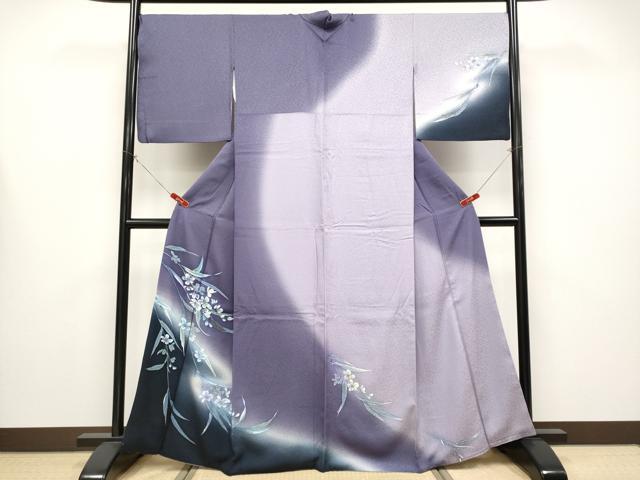 平和屋着物●極上 訪問着 手描き 枝花文 暈し染め 銀彩 逸品 CYAA4382s6