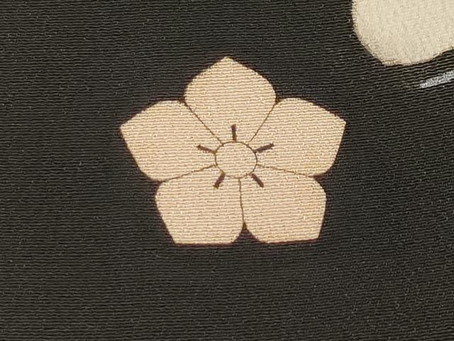 平和屋着物●極上 アンティーク 大正ロマン 振袖 駒刺繍 花舟文 黒地 金彩 逸品 CYAA4389s6