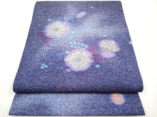 平和屋本店●極上 久保田一竹 幻の辻が花 太鼓柄袋帯 金通し地 逸品 CYAA4402s6