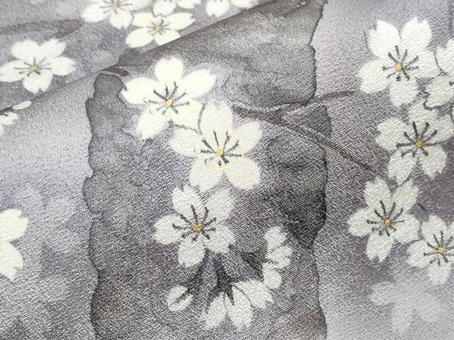 平和屋着物●極上 洛楽人工房 九寸名古屋帯 満月に桜 銀通し地 濃紺地 逸品 未使用 CYAA4410s6
