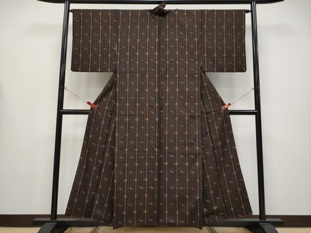 平和屋着物●極上 国指定重要無形文化財 本場久米島紬 手織 逸品 CYAA4432s6