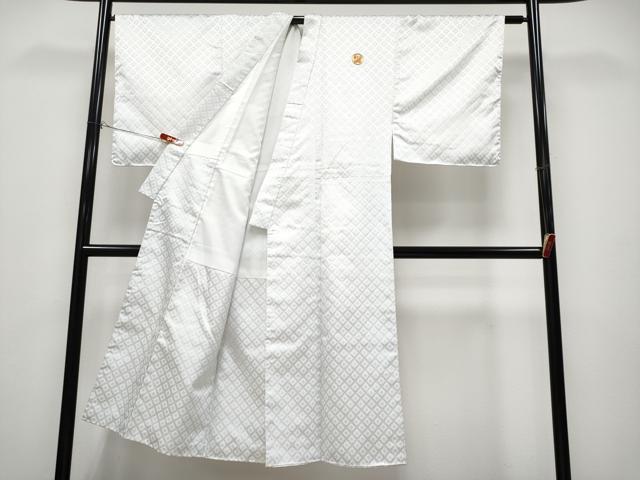 平和屋着物●極上 男性 紋付き・羽織・馬乗り袴・ファーセット 舞台衣装 白地 洗える着物 逸品 CYAA4450s6