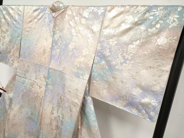 平和屋本店●極上 小紋 枝花文 暈し染め 金彩 逸品 未使用 CYAA4476s6