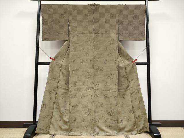 平和屋着物●極上 訪問着 鳥獣戯画 榛色地 逸品 未使用 CYAA4487s6