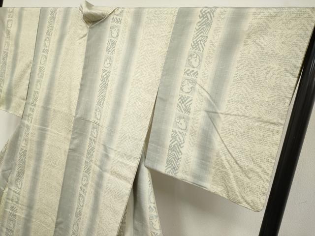平和屋着物●極上 結城紬 奥順 はたおり娘 80亀甲 フクロウ 鳥の子色地 逸品 未使用 CYAA4492s6