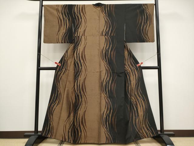平和屋着物●極上 訪問着 紬地 流線文 逸品 CYAA4499s6