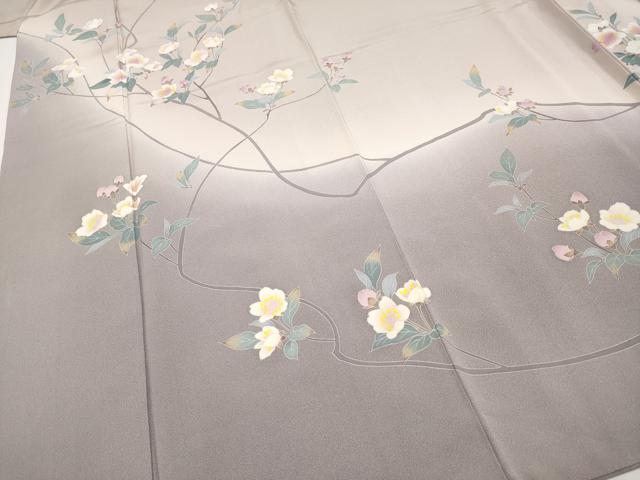 平和屋着物●極上 訪問着 友禅 作家物 枝花文 暈し染め 灰桜色地 逸品 CYAA4503s6