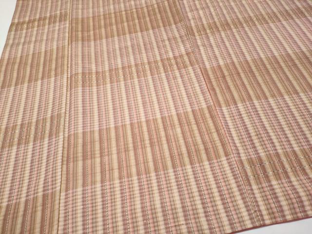 平和屋本店●極上 白鷹紬 置賜紬 背抜き仕立て 山形紅花染 郷 小松織物謹製 東武百貨店扱い 証紙付き 逸品 CYAA4511s6