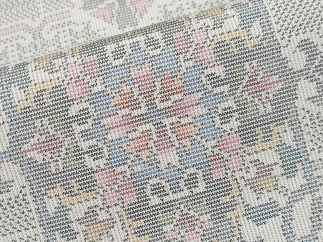 平和屋着物●極上 本場大島紬 白大島 9マルキ 正倉院花唐草文 逸品 CYAA4513s6