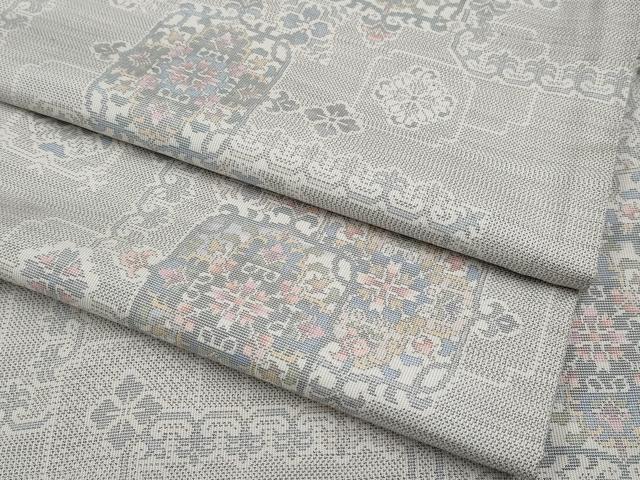 平和屋着物●極上 本場大島紬 白大島 9マルキ 正倉院花唐草文 逸品 CYAA4513s6