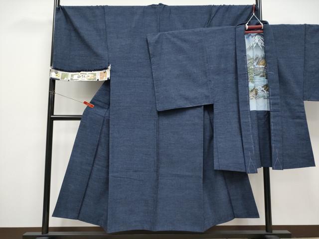 平和屋着物●極上 男性 本場結城玉紬 結織苑 アンサンブル キングサイズ 杢 証紙・反端付き 逸品 CYAA4532s6