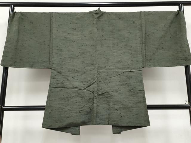 平和屋着物●極上 男性 紬 アンサンブル キングサイズ 色無地 藍媚茶色 逸品 未使用 CYAA4534s6