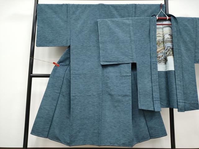 平和屋着物●極上 男性 紬 アンサンブル 錆鼠色地 逸品 未使用 CYAA4538s6