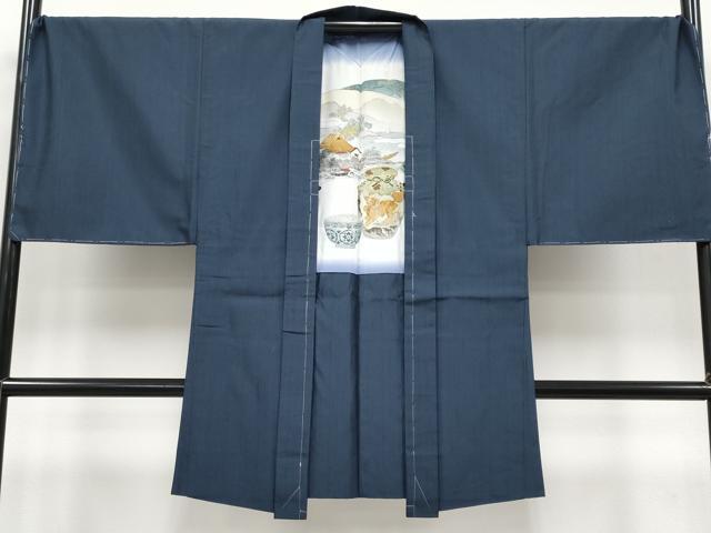 平和屋着物●極上 男性 紬 アンサンブル・長襦袢セット 縞 逸品 未使用 CYAA4540s6