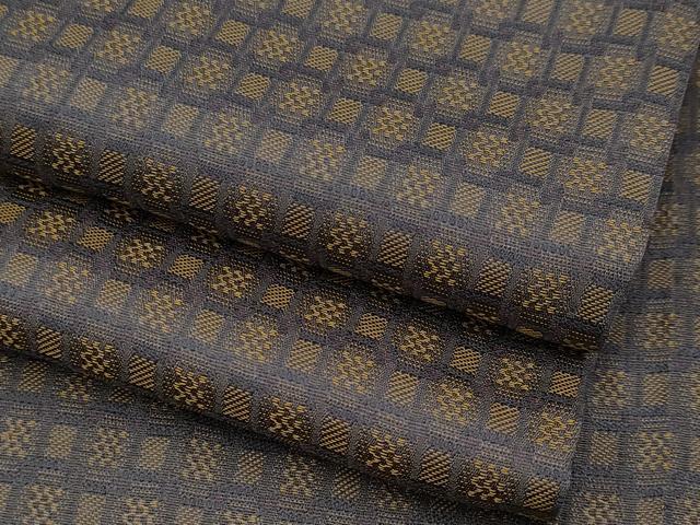 平和屋本店▽極上 男性 お召 単衣 キングサイズ 格子柄 反端付き 逸品 CYAA4570s6