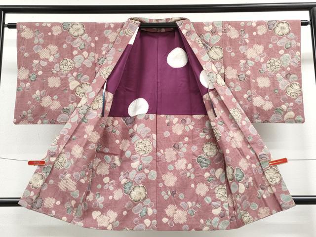 平和屋着物∞極上 西洞院辻が花 大脇一心 長羽織 絞り 蘇芳香色地 反端付き 逸品 CYAA4573s6