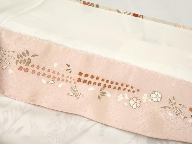 平和屋本店●極上 銀座きしや 訪問着 駒刺繍 扇面花文 暈し染め 金彩 水柿色地 逸品 CYAA4593s6