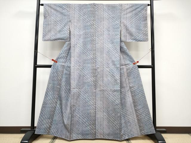 平和屋着物●極上 本場大島紬 9マルキ 格子柄 逸品 CYAA4595s6