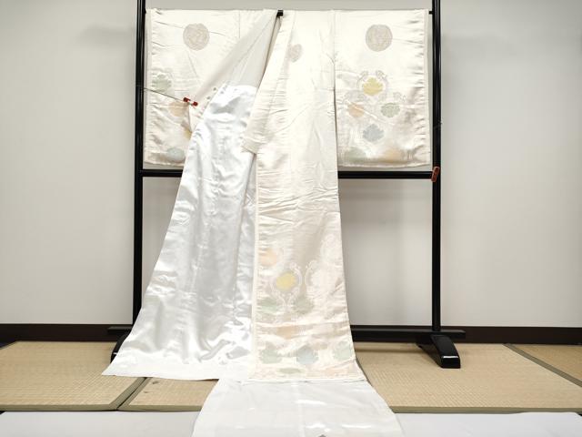 平和屋本店●極上 白無垢 白打掛・掛下・草履セット お引きずり 和装 婚礼 結婚式 花嫁 神社挙式 唐織 鳳凰花文 逸品 CYAA4603s6