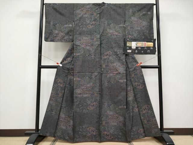 平和屋着物●極上 都喜ヱ門 本場大島紬 9マルキ 泥染め 日光東照宮 藤絹織物謹製 証紙付き 逸品 CYAA4625s6