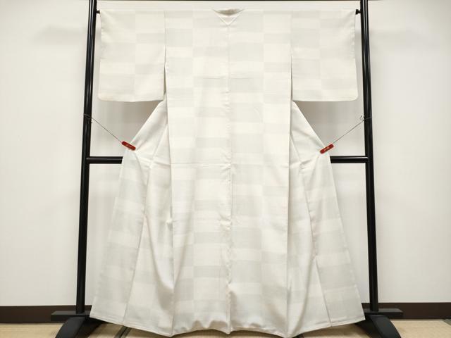 平和屋着物●極上 本塩沢 110亀甲 変わり市松文様 逸品 CYAA5107s6