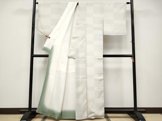 平和屋着物●極上 本塩沢 110亀甲 変わり市松文様 逸品 CYAA5107s6