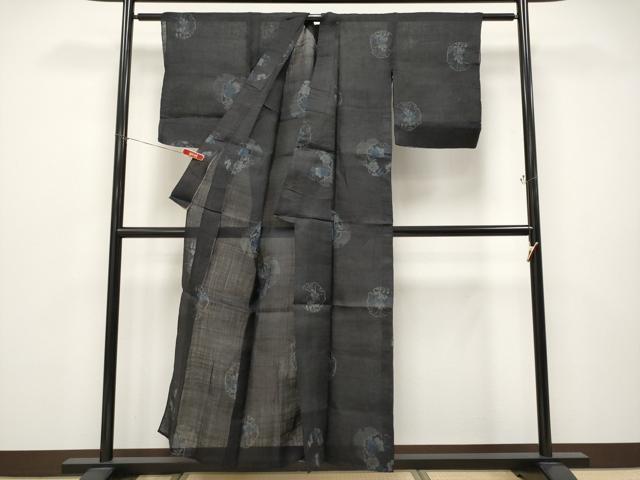 平和屋本店*極上 夏物 重要無形文化財 本場宮古上布 雪輪花文 苧麻 逸品 CYAA4634s6
