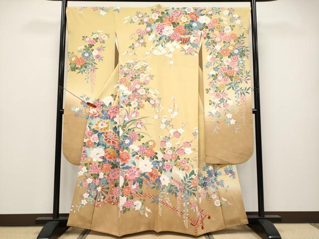 平和屋着物●極上 振袖 友禅 作家物 花車文 暈し染め 逸品 CYAA4649s6
