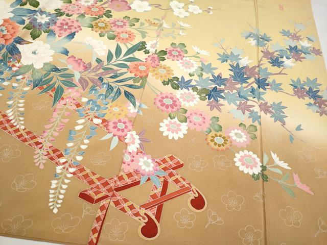 平和屋着物●極上 振袖 友禅 作家物 花車文 暈し染め 逸品 CYAA4649s6