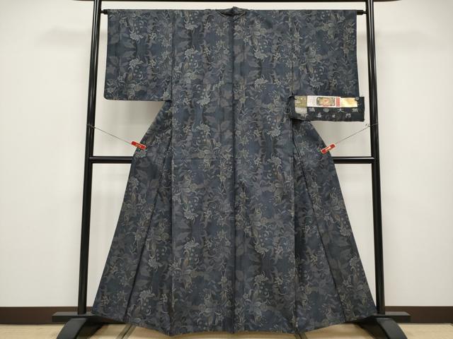 平和屋着物●極上 都喜ヱ門 本場大島紬 9マルキ 泥染め 春秋唐草 藤絹織物謹製 証紙付き 逸品 CYAA4670s6