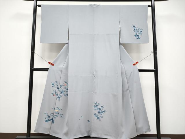 平和屋着物●極上 人間国宝 五代 田畑喜八 訪問着 駒刺繍 枝花文 霞色地 逸品 CYAA4676s6