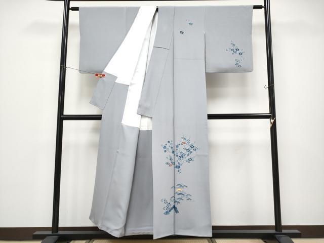 平和屋着物●極上 人間国宝 五代 田畑喜八 訪問着 駒刺繍 枝花文 霞色地 逸品 CYAA4676s6