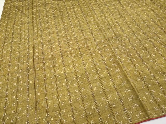 平和屋着物●極上 越後花織紬 桑茶色地 逸品 未使用 CYAA4678s6