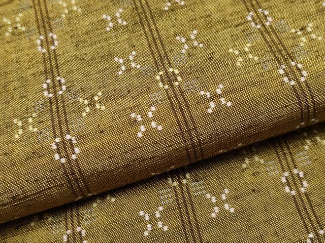 平和屋着物●極上 越後花織紬 桑茶色地 逸品 未使用 CYAA4678s6