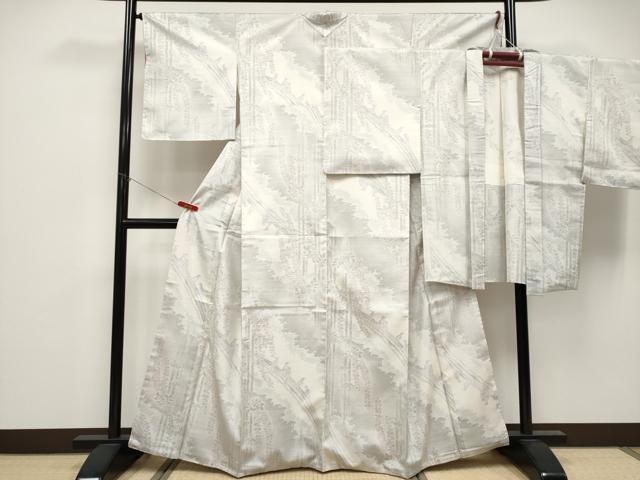 平和屋着物●極上 本場大島紬 白大島 アンサンブル 藤花房 休み鳥 逸品 未使用 CYAA4687s6