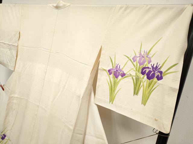 平和屋本店*希少 夏物 訪問着 お引きずり・お引き摺り 絽 舞妓 芸妓 八ツ橋 薄卵色地 八掛付き 逸品 CYAA4709s6