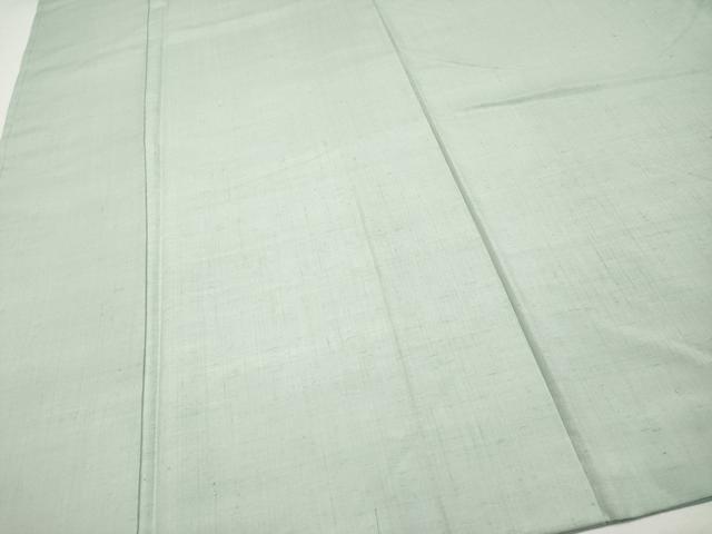 平和屋着物●極上 結城紬 奥順 はたおり娘 色無地 青磁鼠色地 証紙付き 逸品 未使用 CYAA4712s6