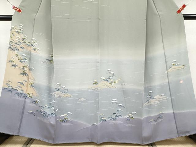平和屋本店●極上 名門・上野家 四代目 上野真(二代目 上野為二) 訪問着 浜松文 暈し染め 逸品 CYAA4723s6