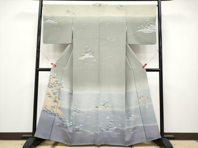 平和屋本店●極上 名門・上野家 四代目 上野真(二代目 上野為二) 訪問着 浜松文 暈し染め 逸品 CYAA4723s6