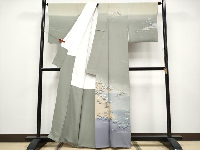 平和屋本店●極上 名門・上野家 四代目 上野真(二代目 上野為二) 訪問着 浜松文 暈し染め 逸品 CYAA4723s6