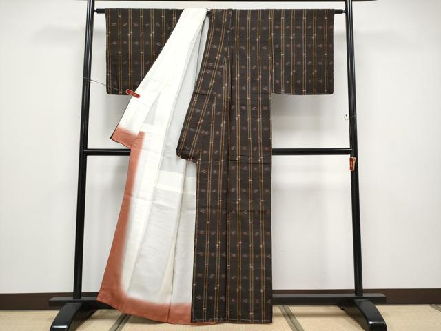 平和屋着物●極上 国指定重要無形文化財 本場久米島紬 手織 逸品 未使用 CYAA4732s6