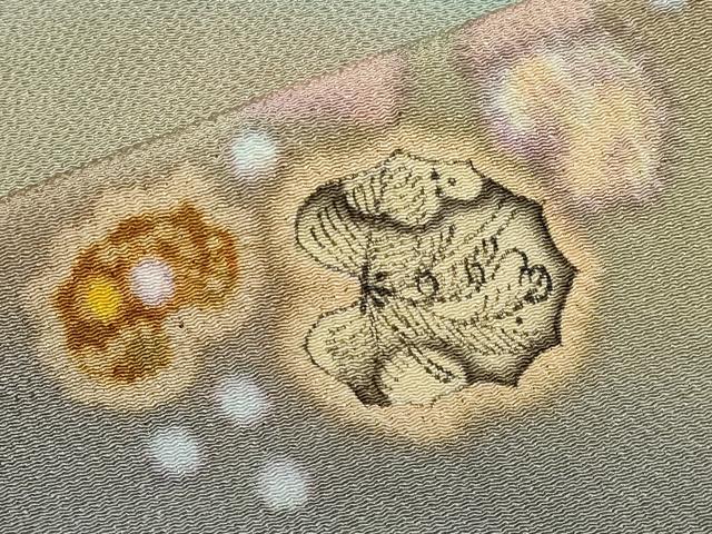 平和屋着物●極上 久保田一竹 幻の辻が花 色留訪問着 辻が花 暈し染め 鬼しぼ縮緬 朽葉色地 逸品 未使用 CYAA4744s6