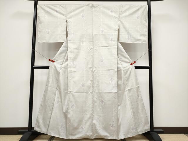 平和屋着物●極上 本場大島紬 白大島 9マルキ 枝花文 証紙付き 逸品 CYAA4749s6