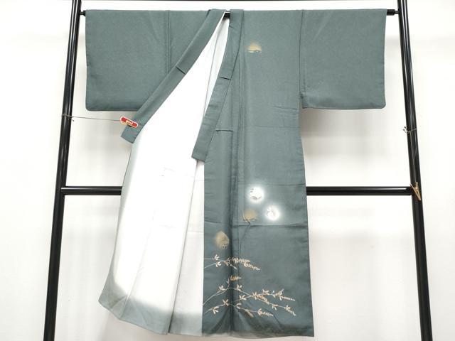 平和屋着物●極上 男性 訪問着 刺繍 動物シルエット 蛍暈し 金彩 仙斎茶色地 逸品 CYAA4759s6