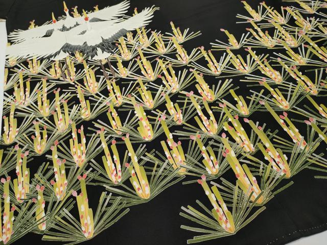 平和屋着物●極上 本加賀友禅作家 矢田 博 黒留袖 飛鶴松葉文 逸品 CYAA4771s6