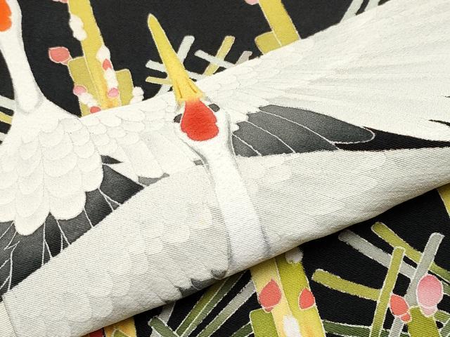 平和屋着物●極上 本加賀友禅作家 矢田 博 黒留袖 飛鶴松葉文 逸品 CYAA4771s6