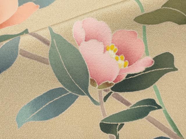 平和屋着物●極上 訪問着 友禅 作家物 枝花文 丁子色地 逸品 未使用 CYAA4772s6