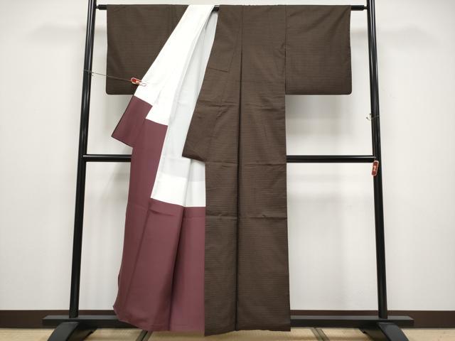 平和屋着物●極上 本場大島紬 格子柄 栄雄絹織物謹製 証紙付き 逸品 CYAA4775s6
