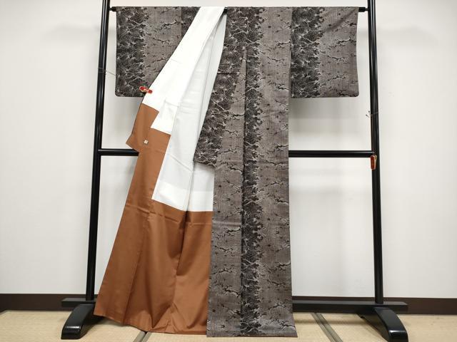 平和屋着物●極上 本場大島紬 割込み絣 松葉文 逸品 CYAA4778s6