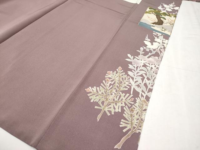 平和屋本店●極上 訪問着 駒刺繍 色紙重ね花鳥文 金彩 濃色地 逸品 未使用 CYAA4781s6